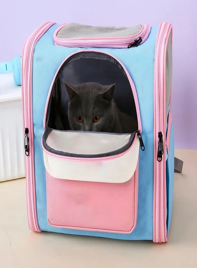 PET FUN Portable Transparent Pet Backpack Carrier for Small Dogs & Cats, Airline Approved, Ventilated with Padded Shoulder Straps, Travel & Hiking Bag (Grey) - Image 4